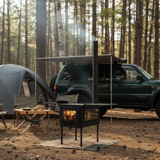 Car camping with wood stove