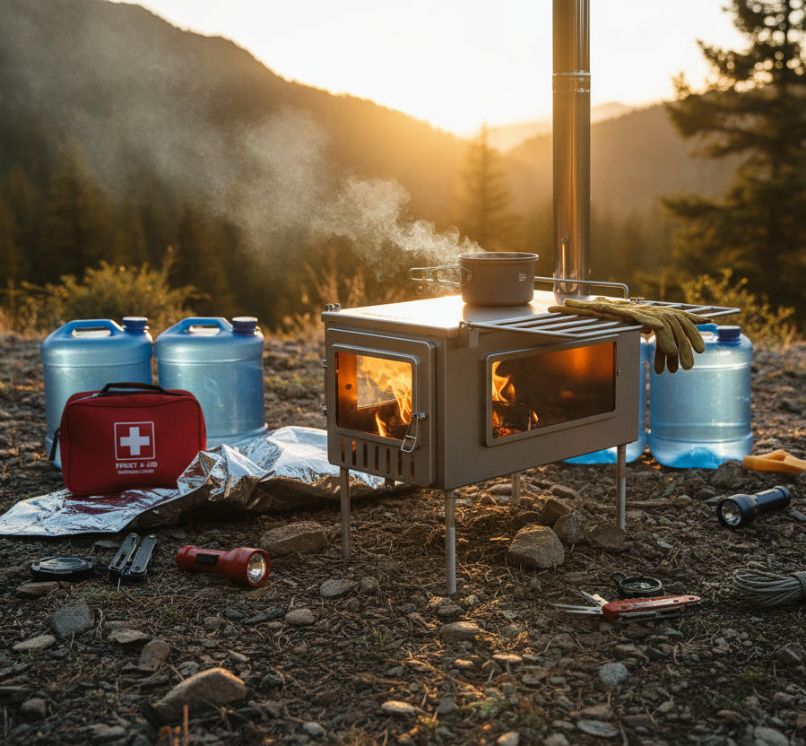 Wood stove in emergency kit 