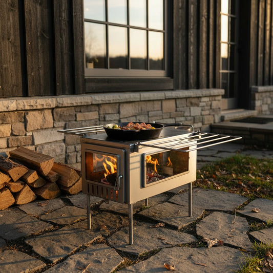 Emergency cooking source on a wood stove at home