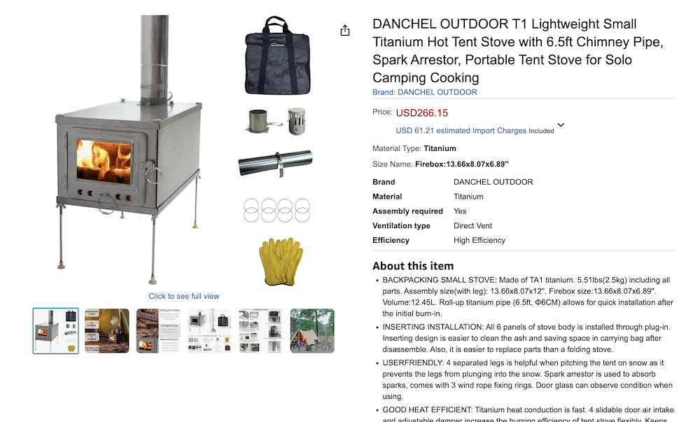 Copy Wild Wild West Stoves sold on Amazon from China