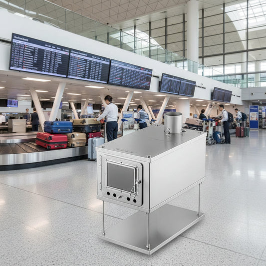 Flying with a titanium wood stove at the airport