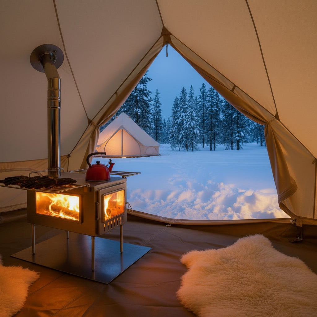 Traditional Tent vs Hot Tent with Wood Stove