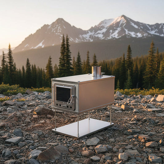 Titanium Stove in a mountain campsite