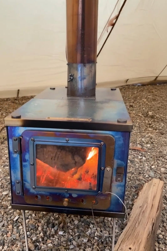 Titanium wood stove changed to rainbow color metal 