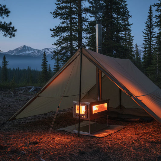 Ultralight backpacking style tent wood stove