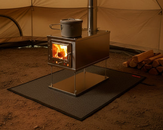 Floor mat for tent wood stoves