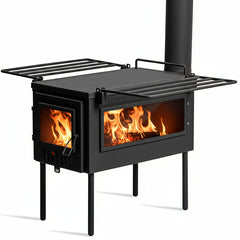 Hunter Medium Hot Tent Stove Authentic by Wild Wild West with logo