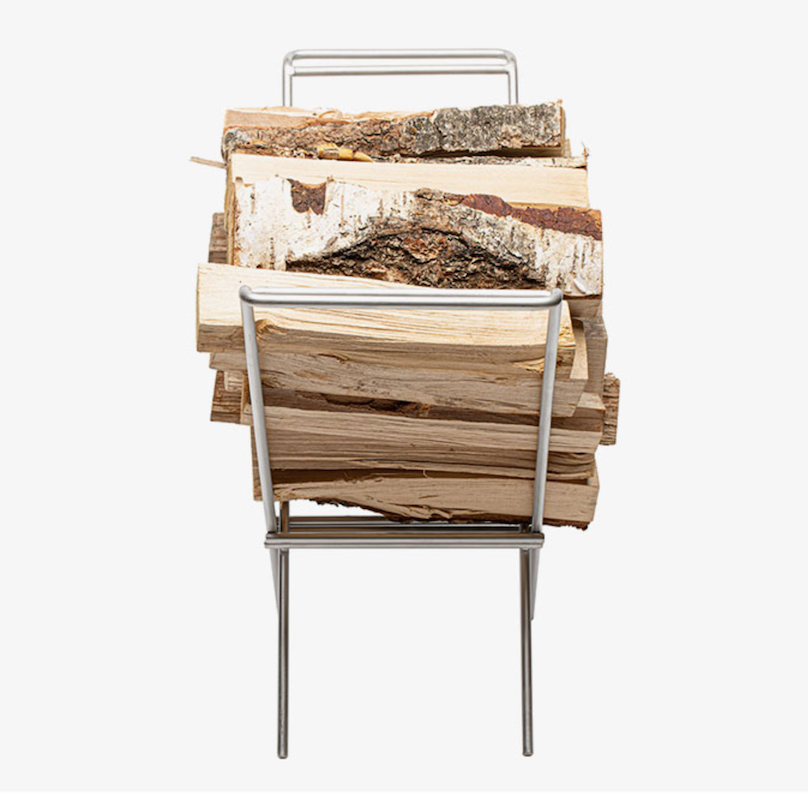 Log-table Folding Camp Table Firewood Organize side