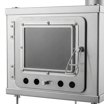 W-stove 3W Tent Stove detail on front door and window