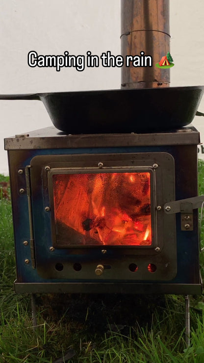 W-stove Titanium Folding Hot Tent Wood Stove (3W) with glass viewing window by Wild Wild West